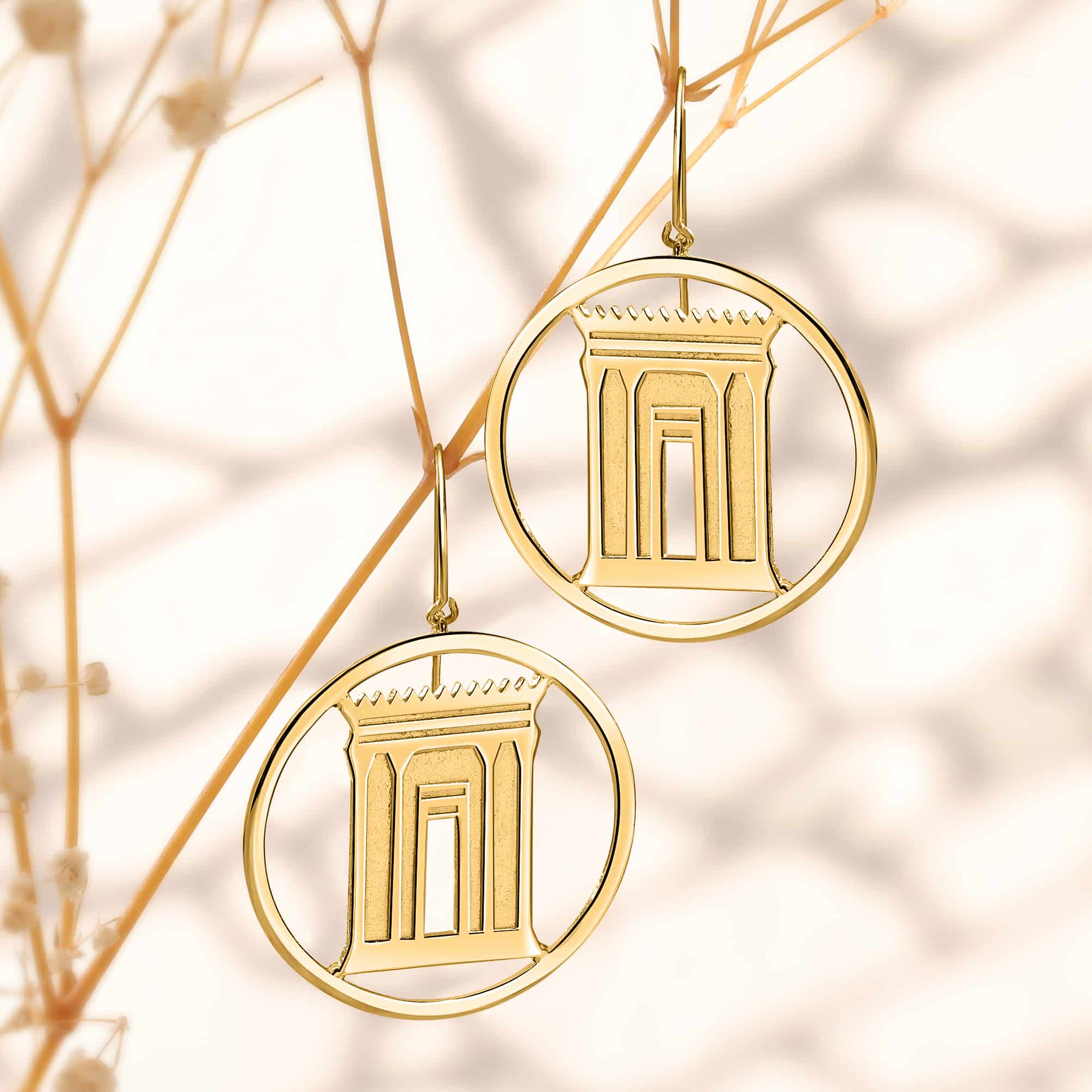 עגילי מטבע מקדש גדול